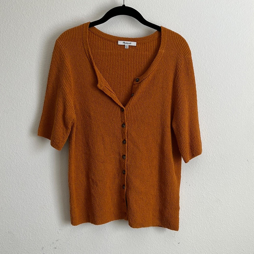 Madewell knit bottom up short sleeve top. Perfect condition- too big for me.